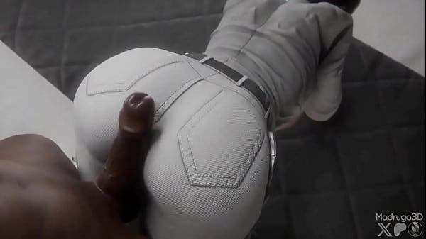 Big ass in Jeans Grind on Big Black Cock