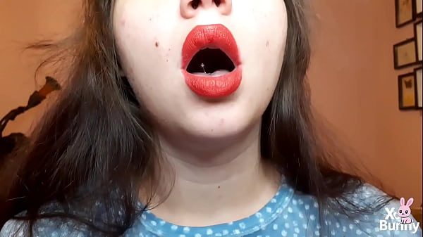 Smoking fetish big red lips