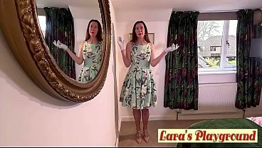 First Spring Rub with British Mature Lassie Lara Latex