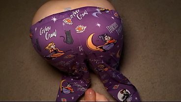 Girl in pajamas gets fucked on Halloween night