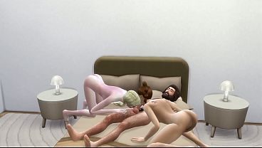 Tio pega sobrinha e amiga se divertindo e fode as duas. The Sims 4