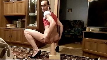 Transvestite passive Ksyusha - Anal Big Cock Dildo-1 HD 2022-sample clip