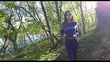 Sex in the forest with hot milf