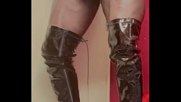 Thigh High Boots Muscle Wank