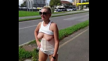 German Prostitute Milf Sandra show her tits cardriver Summer 2025
