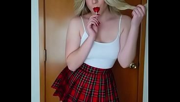 Posing in my skirt and a lollipop (Sandrataconex)