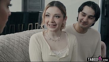MILF biology teacher tutors horny teen couple about bisexual sex
