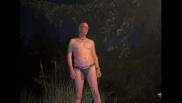 Stripping at outdoor public parking area