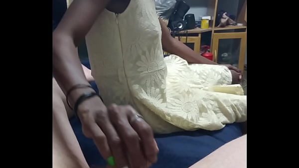 Black girl gives Nice handjob while wife suck my dick with pleasure