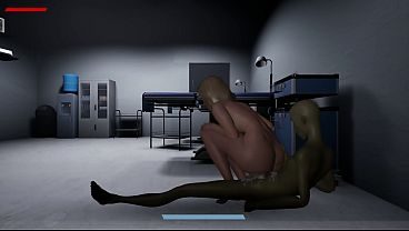 A beautiful blonde woman explores a laboratory but gets fucked by infected men with long cocks - Hentai Game Gameplay