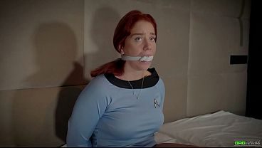 Cute red head cadet tied up and gagged by her trainer EP