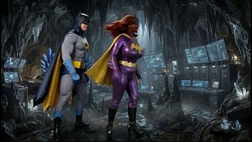 Granny Carmen's Catwoman, Batgirl & Harley Quinn Suck Batman's Batcock! An AI Animated Adventure