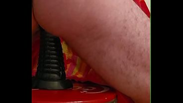 Chris Jude first time with HUGE cone dildo