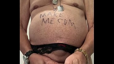 Naked piss and cock rub in loo