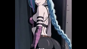 Jinx from Arcane haciendo ahegao Hard squirt anime hentai