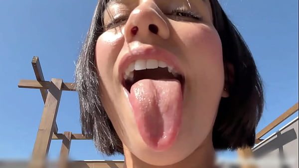 SQUIRTING or PEEING? She's excited to be caught by the neighbors!