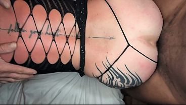 The sissy with the big ass gets fucked in the ass by big cocks.