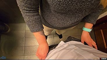 Stranger cum in my panties in restaurant toilet