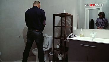 Slim Guy Gets His Ass Wrecked Doggy Style in the Bathroom by a Muscular Stud Who Won't Stop Fucking Him