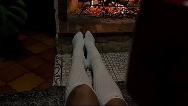 Cozy chilling with me in front of the fireplace..