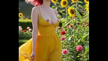 Ai Girl in the garden Ai Genereted