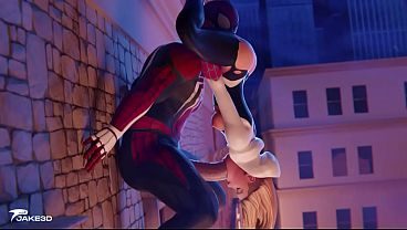 Gwen Gagging Deep On Spidey's Cock In 69 Position!