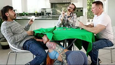 Sophia Locke Gags Under the Table Then Gets Bent Over the Counter