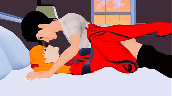 Shinji and Asuka fucking after defeating an angel