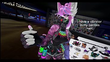 Furry girl masturbate and cum in public vrchat instance