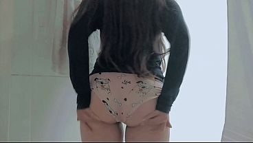 Shy student fairy bliss touching herself at the bathroom until getting her pussy dripping wet