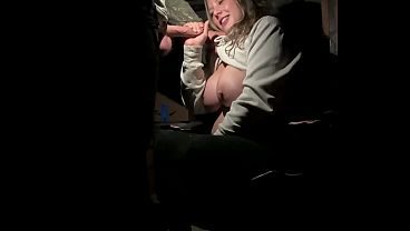 Sneaky MILF Sucks Cock in the Garage