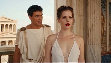 Helen of Troy fucks and sucks and gets cum inside her pussy and on her belly