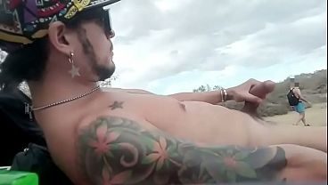 Jerking off a fat one in the dunes. What would you do if you saw me like this, stroking hard and exploding my load!!!