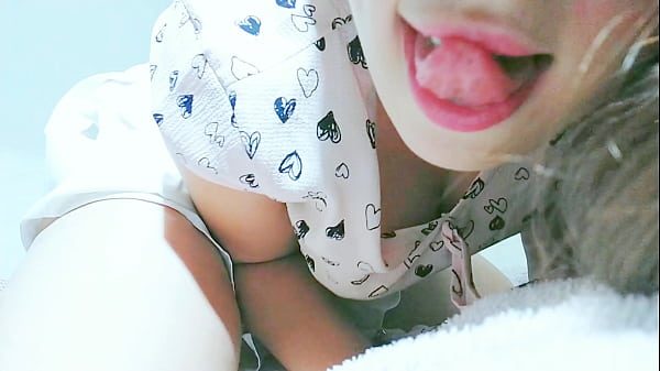 Just a cute girl wearing a white skirts and a cute tshirt being naughty, tongue fetish and masturbation