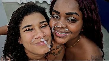 Suruba com as duas amigas Jady Martins e Gabyy Peclat dando cu e buceta na pele ate ganhar leite de geral