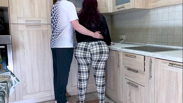 A big and gentle stepmom took care of her stepson when he asked her