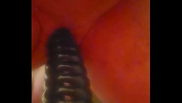 Chris Jude taking HUGE cone dildo up ass