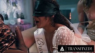 TRANSFIXED - Zariah Aura and Gray Perrier Trick Blindfolded Bride Into 3-WAY At Bachelorette Party!