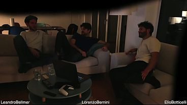 Straight friend jerking off with gay friends