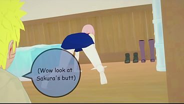 Sakura Helps Naruto Clean His Room