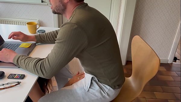 My wife decided to give me a blowjob when I was in an online meeting.