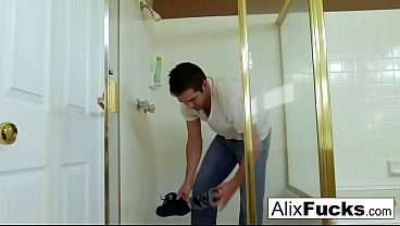 Alix & August fuck their Plumber after he fixes their shower
