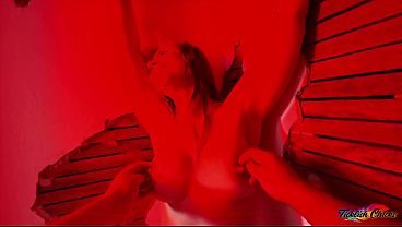 TICKLISH CHICKS - Fae D'Cay Tickled and Fondled Until She Orgasms From Nipple Play in Creeper's POV