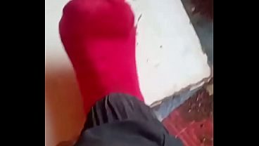 hot teenager boy smack his footy foot