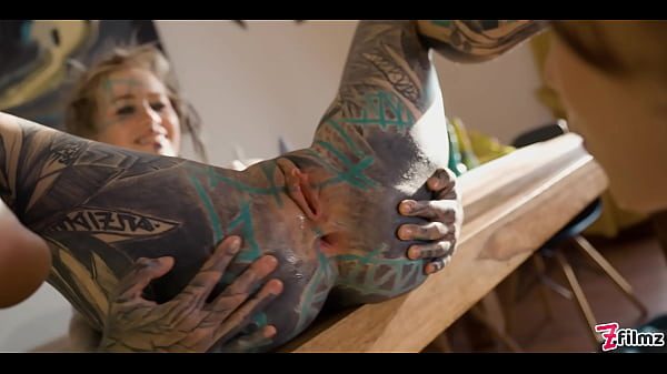 TwoTattooed Lesbian Anal Gape and Squirt and Big Toy
