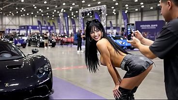 NUDE SUPERCAR Presentation - Silverwood Motor Show (Nude in Public AI-Entertainment)