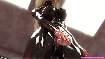 Blonde Slave in Latex Catsuit - Vibrator Trial