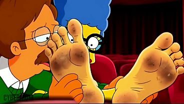The Dirty Wrinkled Soles Of Marge Simpson's Feet. Tarantino Parody