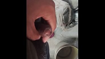Solo boy bathing his dick