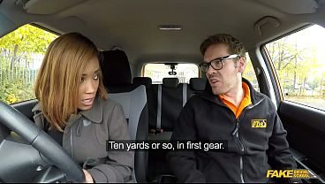 KIKI MINAJ The Brirtish Ebony Pornstar and her 1st Driving Lesson - Fake Driving School